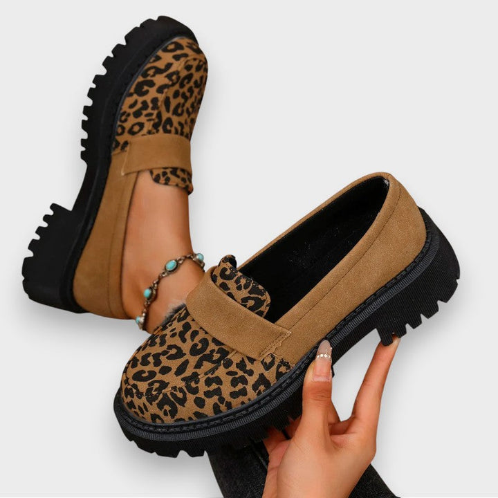 Dorotea | Čizme s platformom od laka s leopard uzorkom